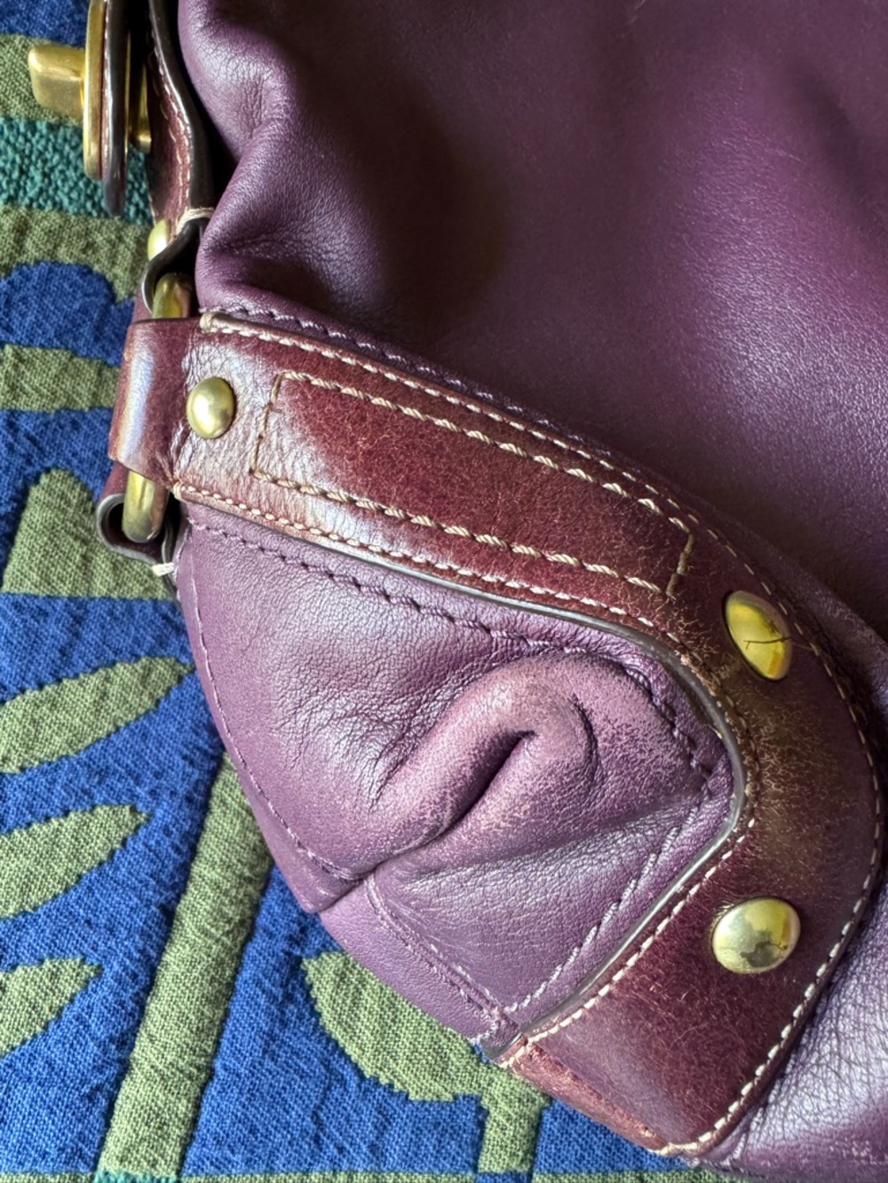 Vintage Coach Carly Hobo Plum Leather Shoulder Bag - Picture 5 of 11